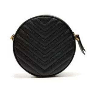 Saint Laurent  Bag Vinyl Yves Leather Chain Round Shoulder Monogram Black
